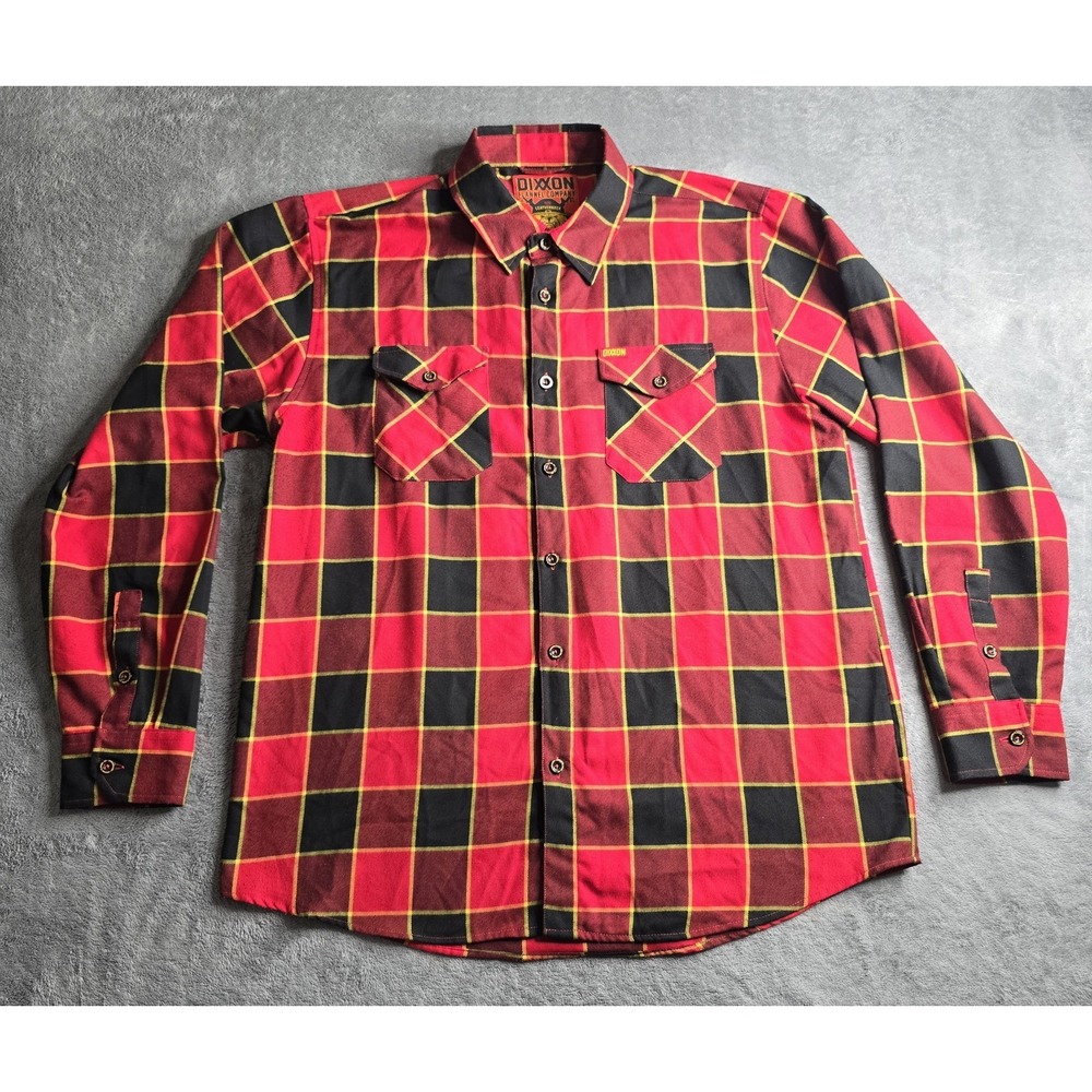 Dixxon Flannel Co. THE LEATHERNECK Mens XL Red Black Long Sleeve D-Tech Marines